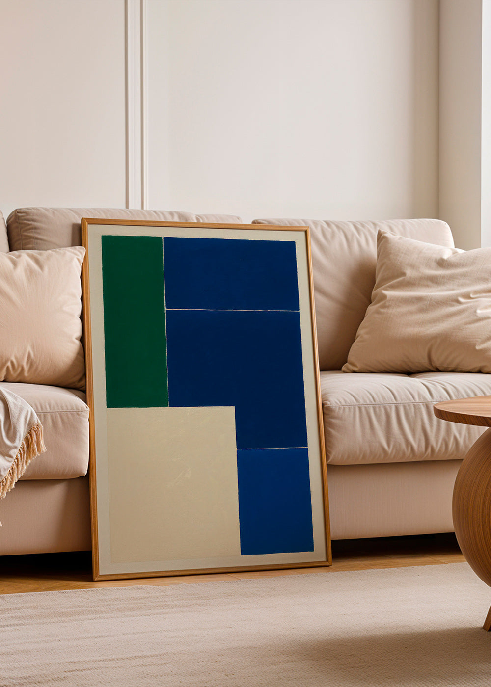 Cuadro geométrico con bloques azules y verdes – Product3