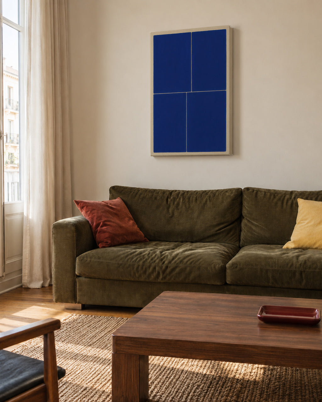 Midnight Blueprint II - Unframed canvas in an interior