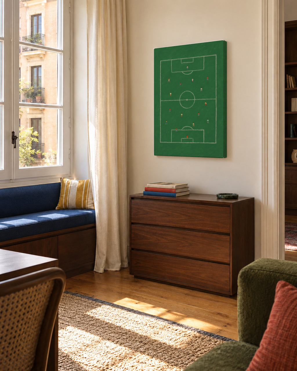 Field Strategy - Unframed canvas in an interior