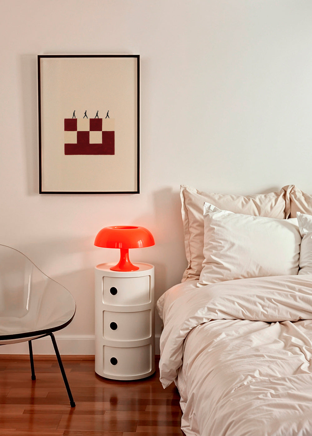 Cuadro geométrico con figuras caminando – Product2