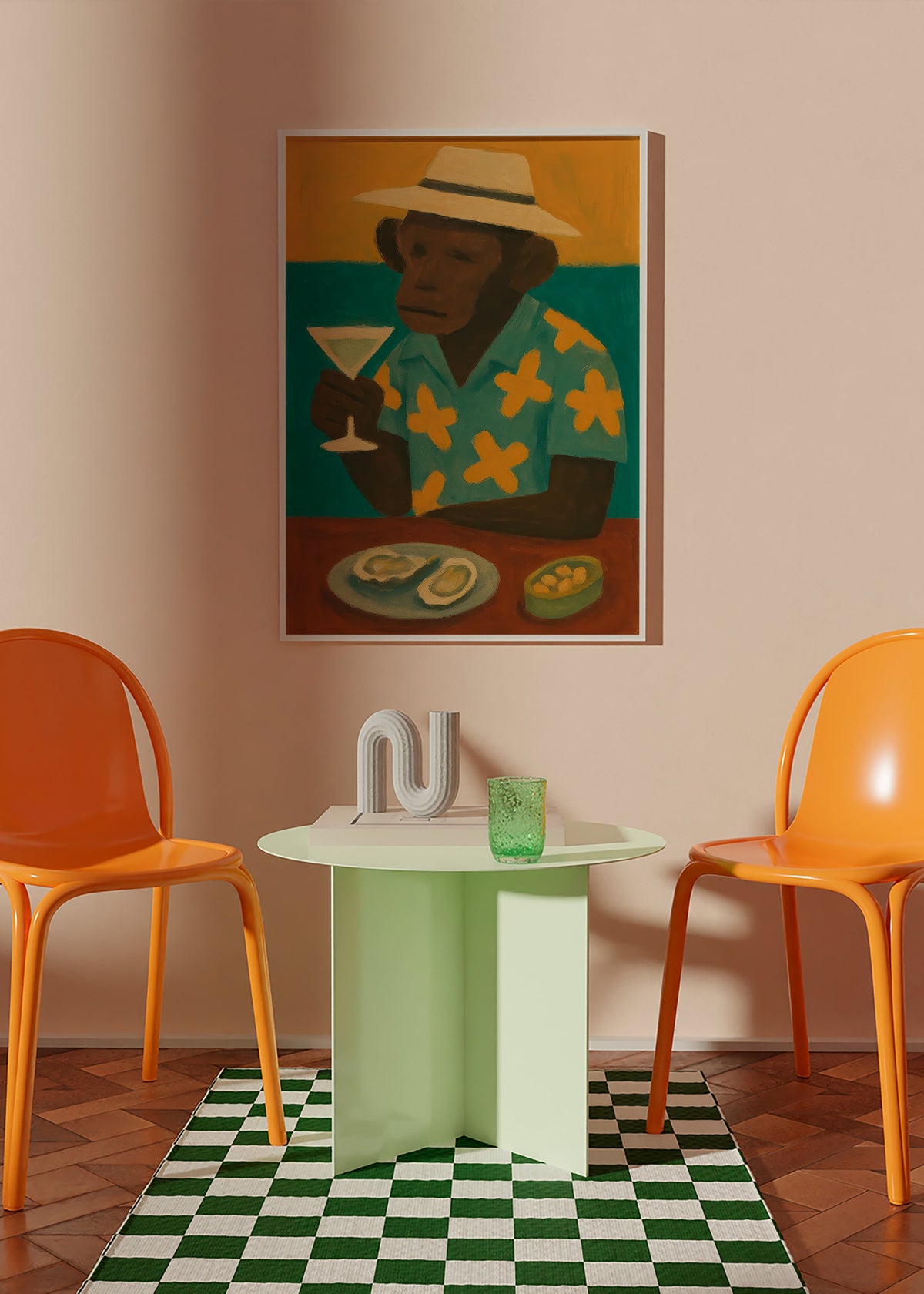 Cuadro de cocina con mono y cóctel – Product3
