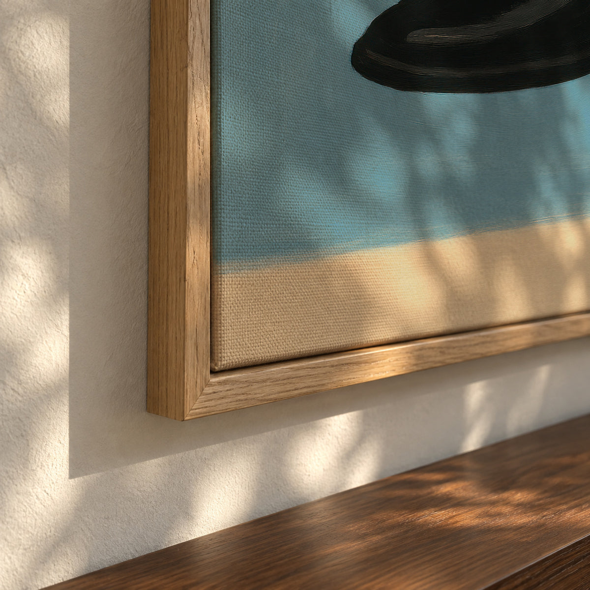 Hanging Shoes - Framed canvas detail