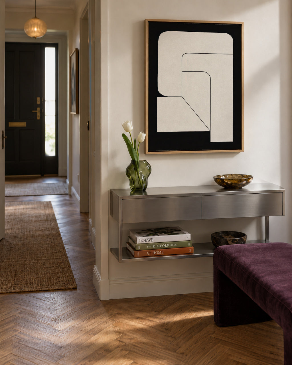 L-Shape Balance I - Framed canvas in an interior