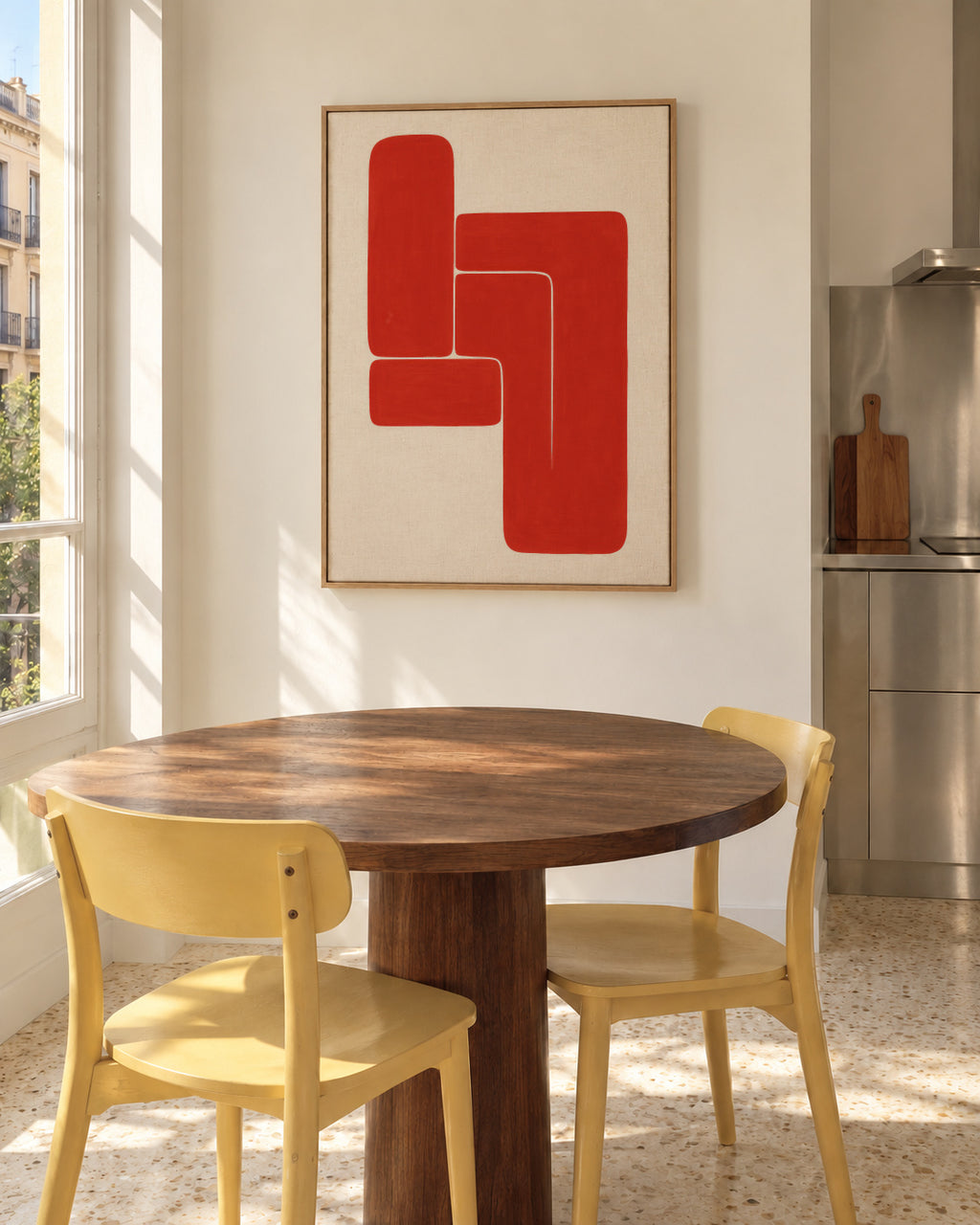 L-Shape Balance II - Framed canvas in an interior