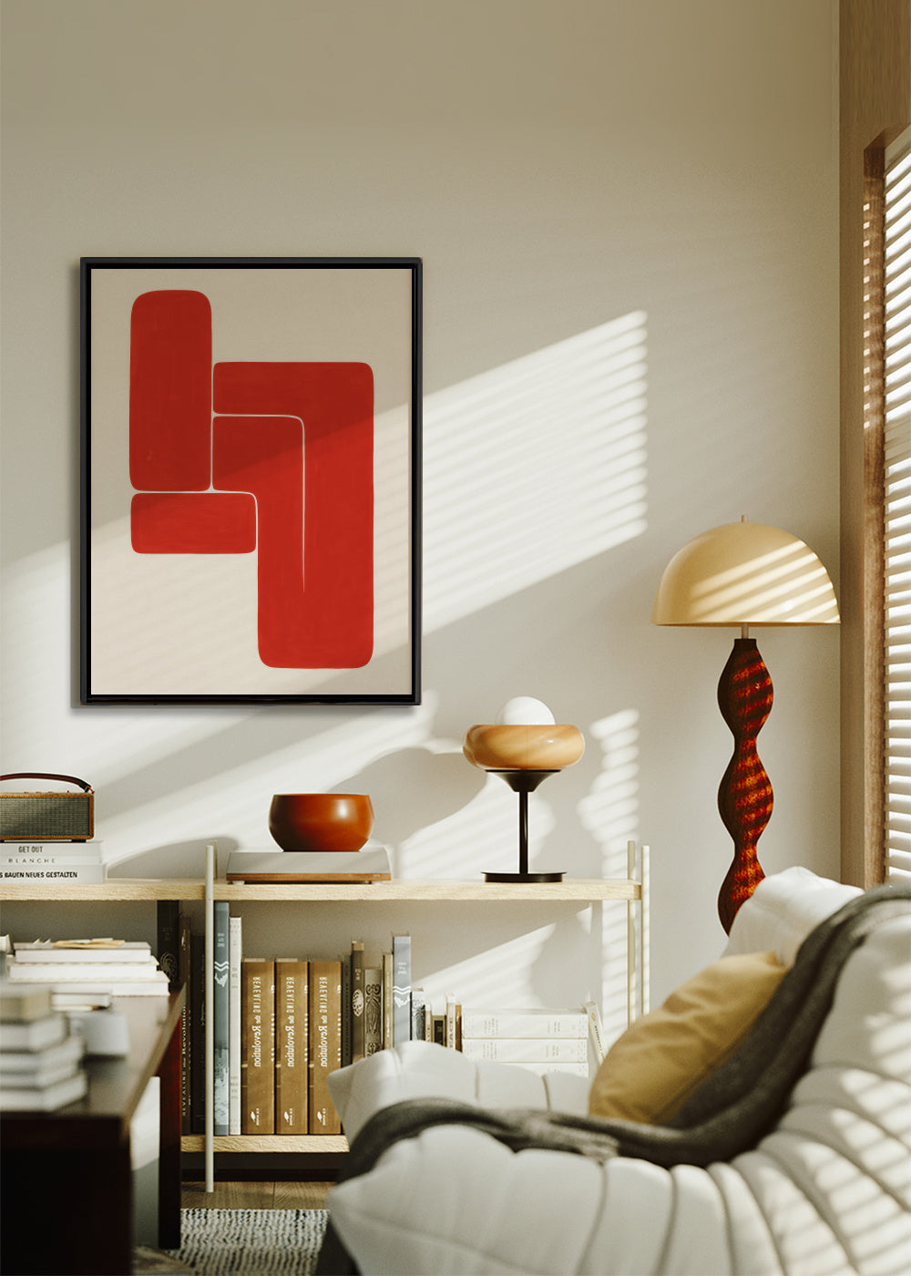 L-Shape Balance II - Framed canvas in an interior