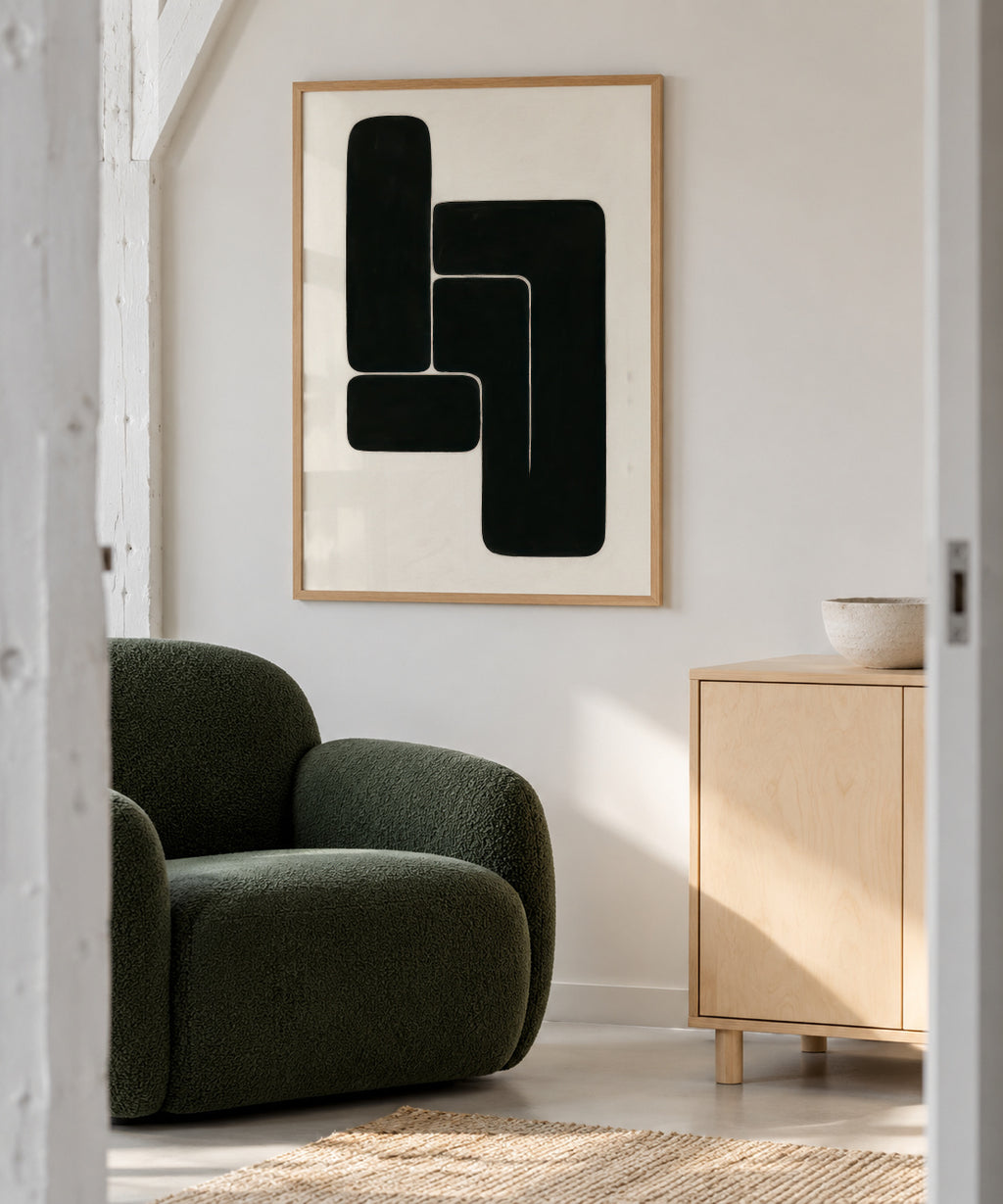 L-Shape Balance III - Framed poster in an interior
