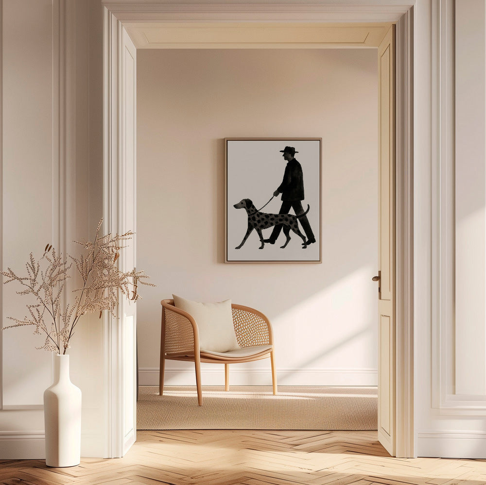 Cuadro perro paseando en silueta – Canvas2