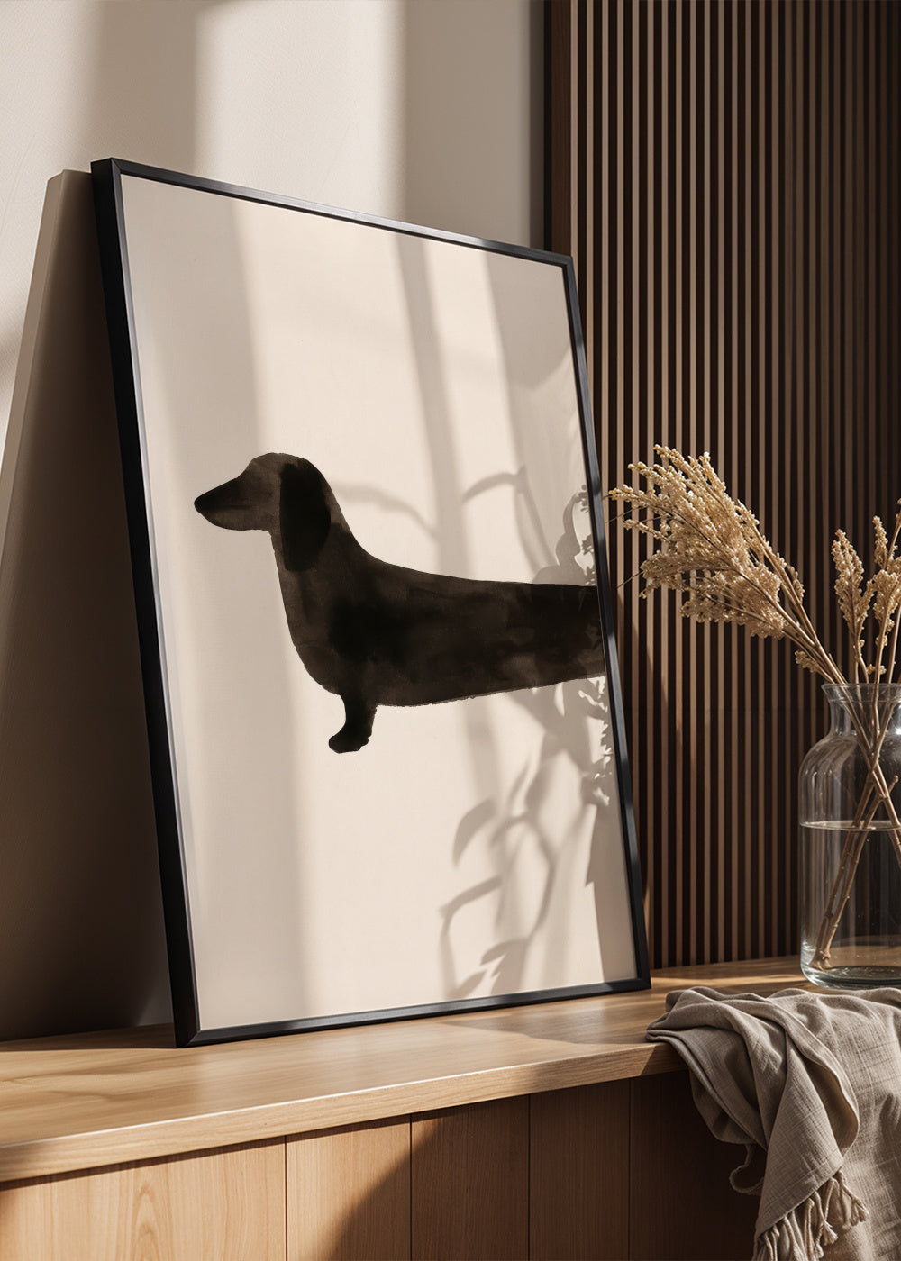 Long Dachshund - Framed poster in an interior