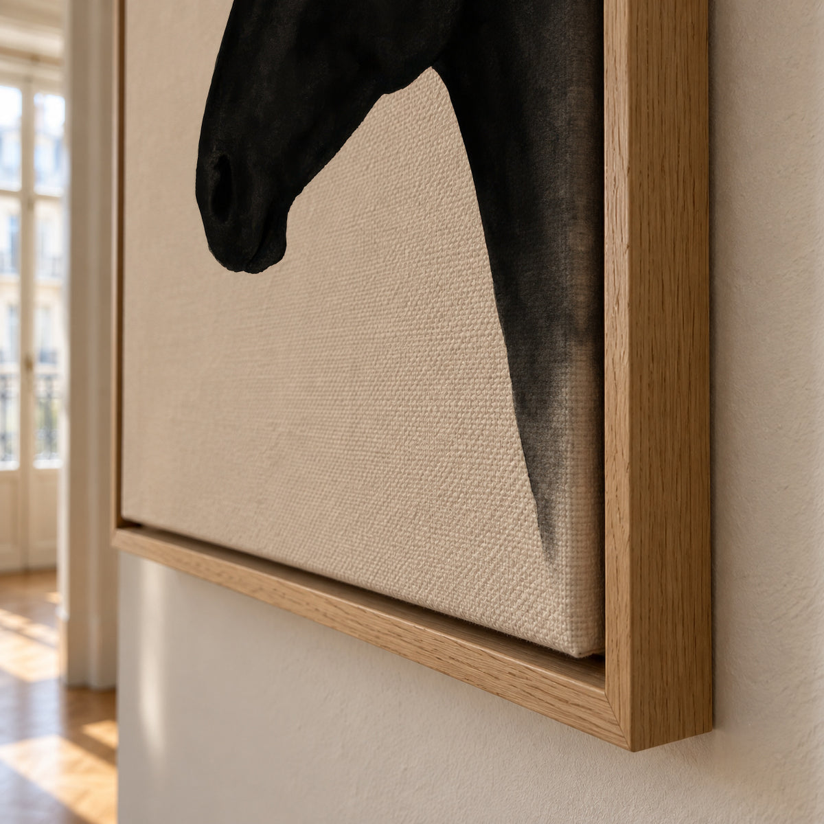 Dark Stallion - Framed canvas detail