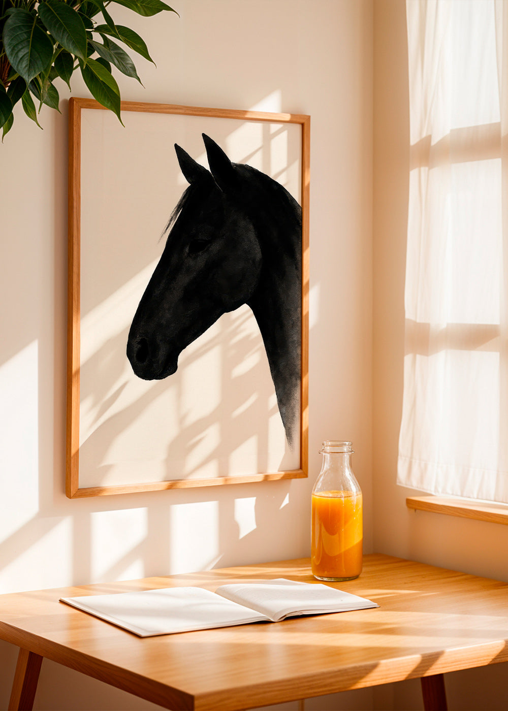 Cuadro perfil de caballo negro – Product3