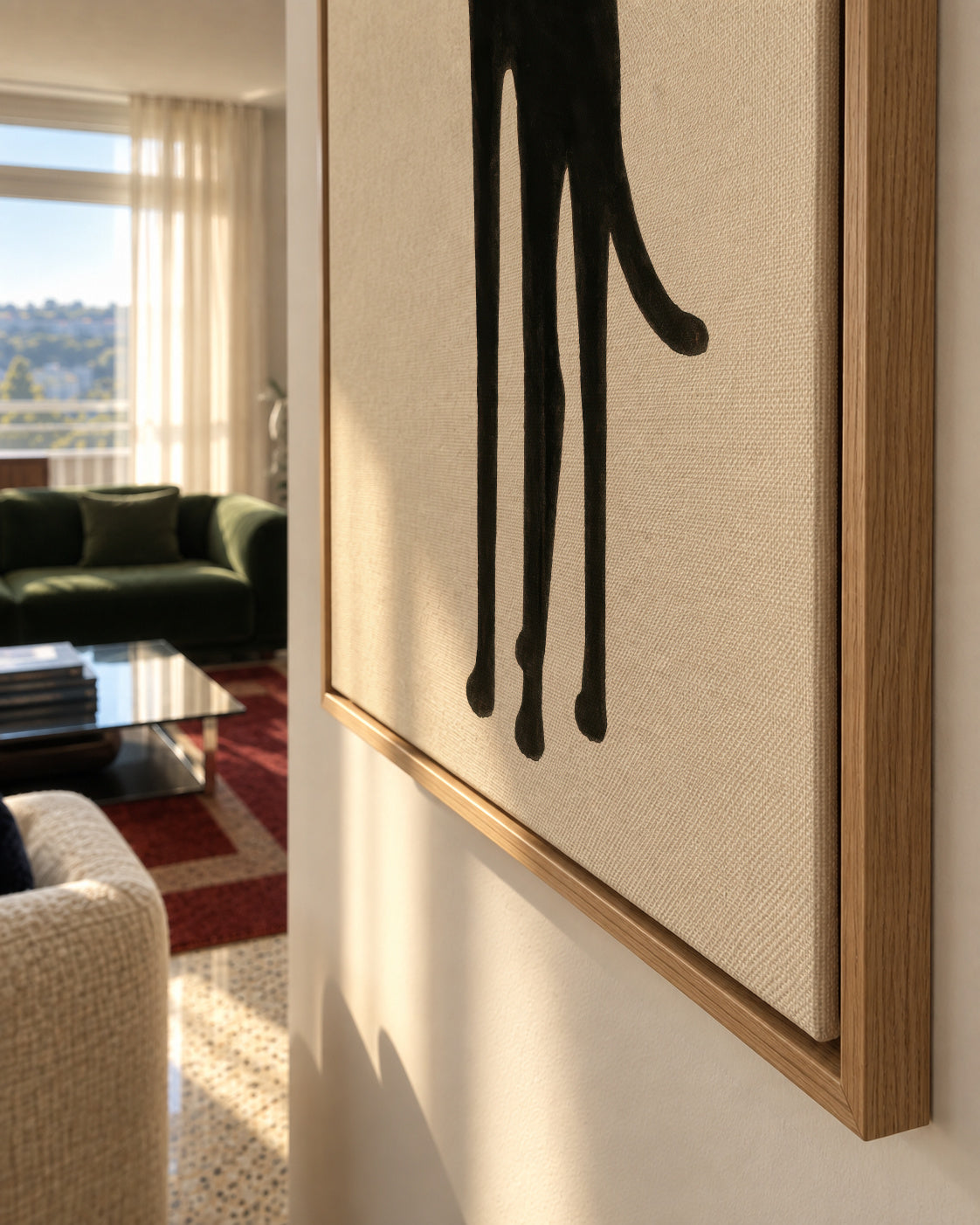 Slender Feline - Framed canvas detail