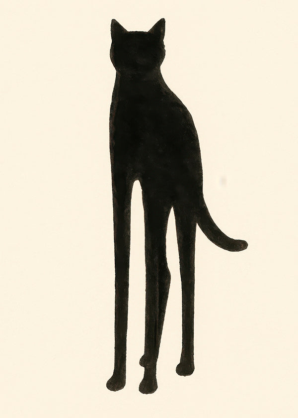 Cuadro de gato en silueta alargada
