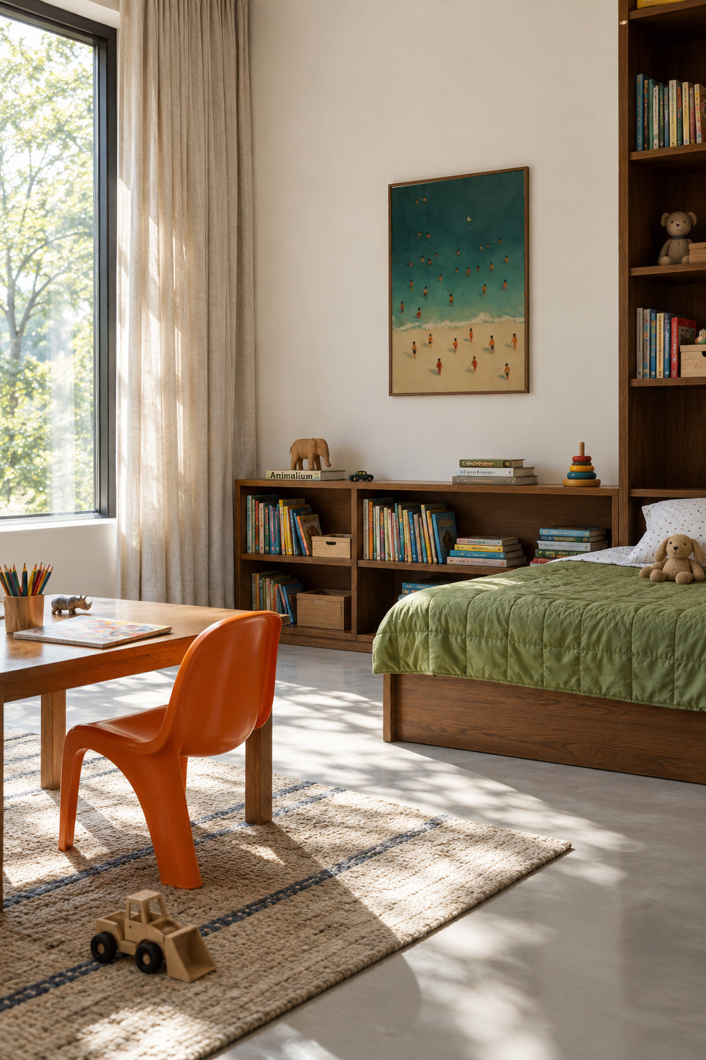 Summer Shore - Framed poster in an interior