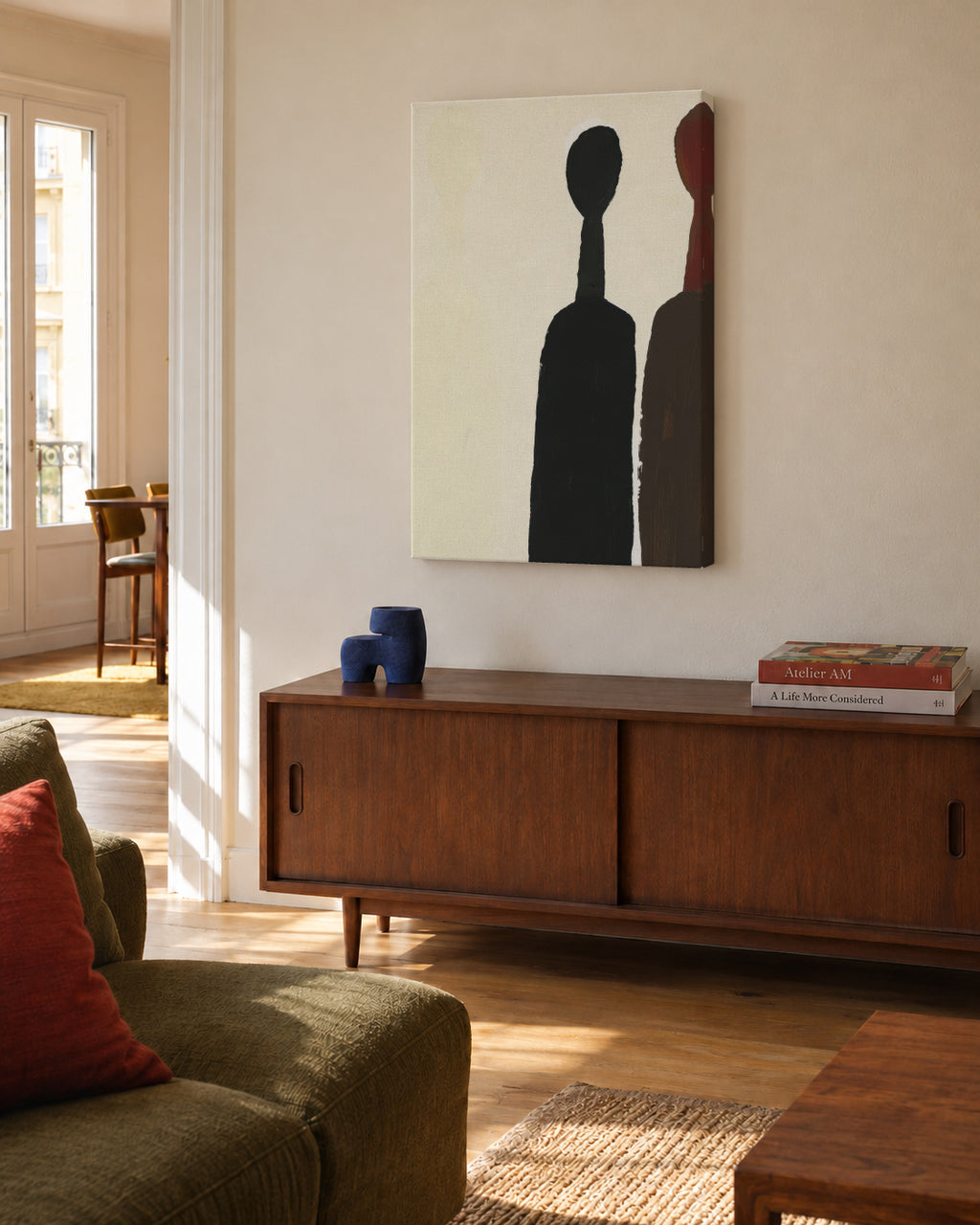 Tall Companions - Unframed canvas in an interior