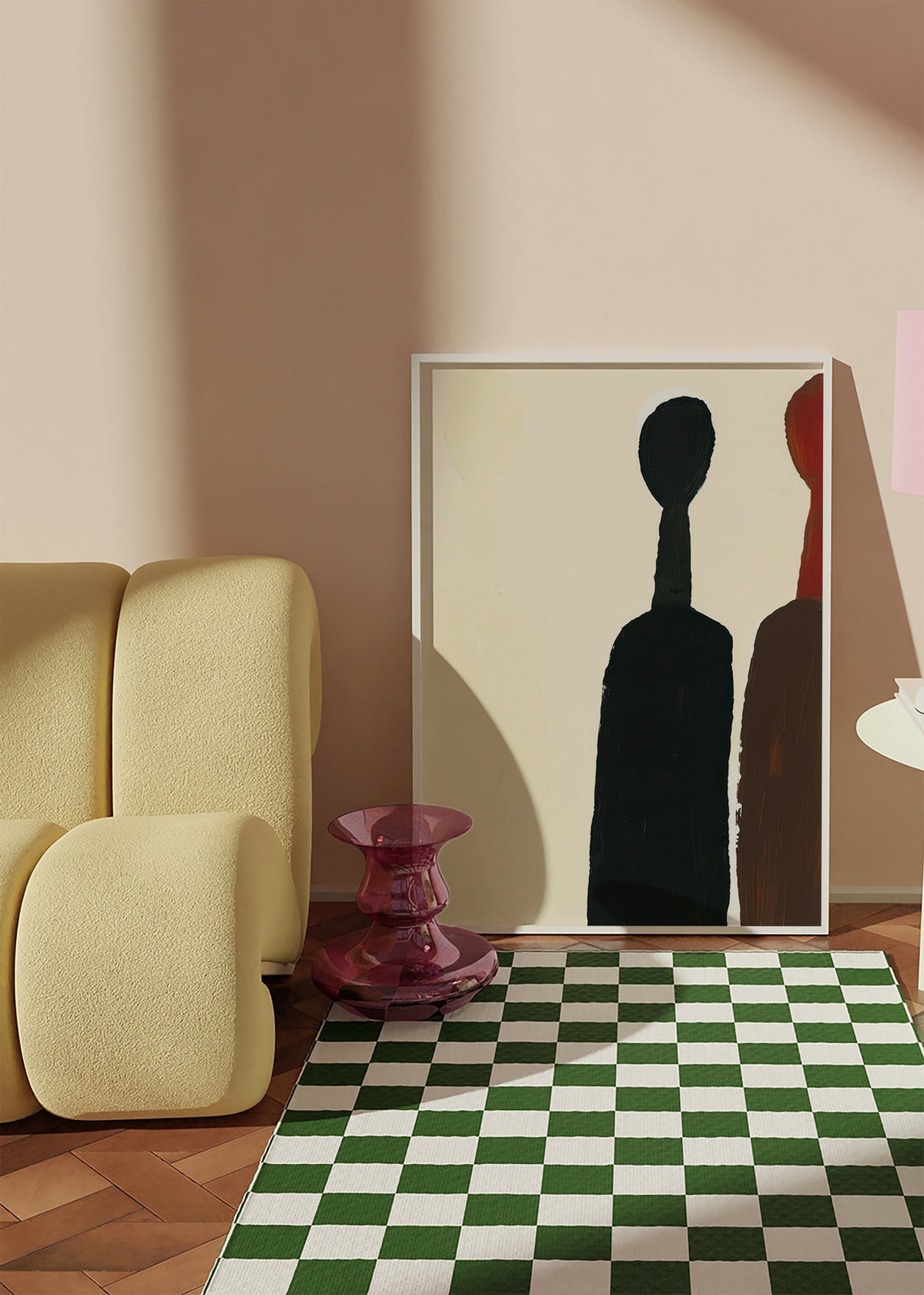 Cuadro abstracto de siluetas alargadas – Product1