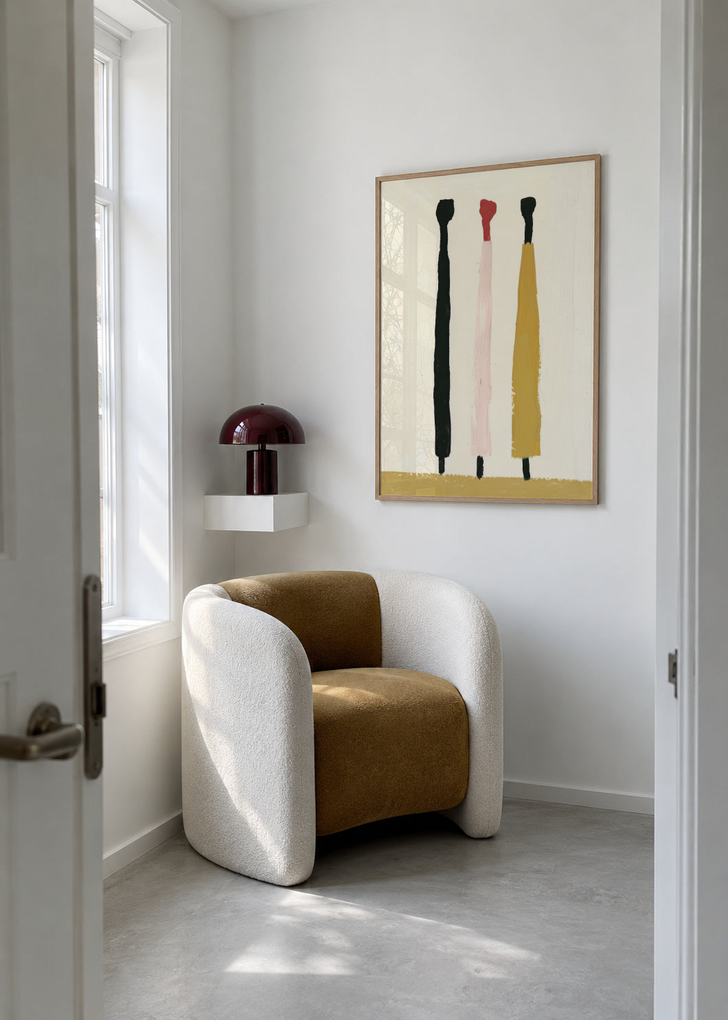 Vertical Trio - Framed poster in an interior