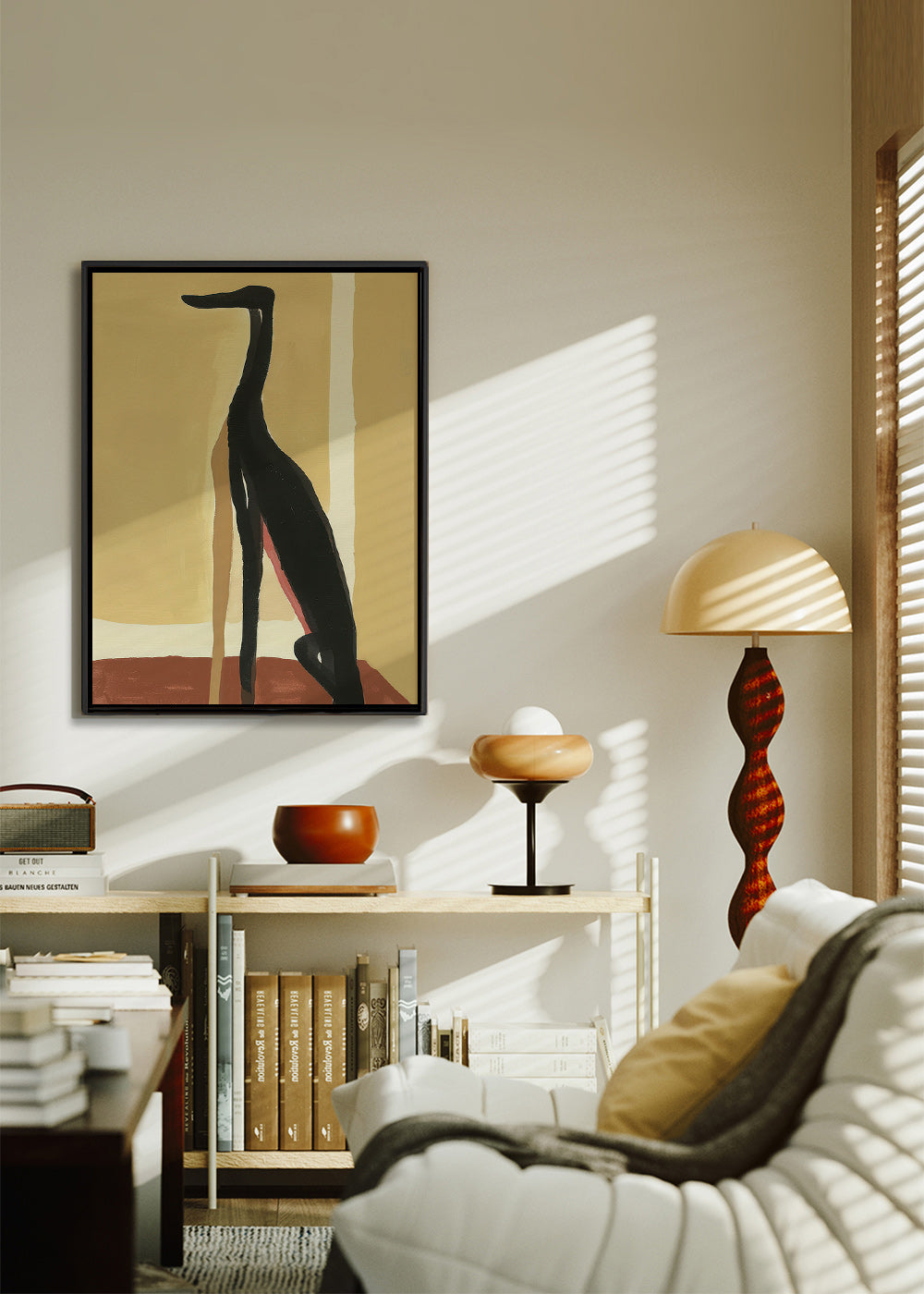 Cuadro galgo en perfil minimalista – Canvas2