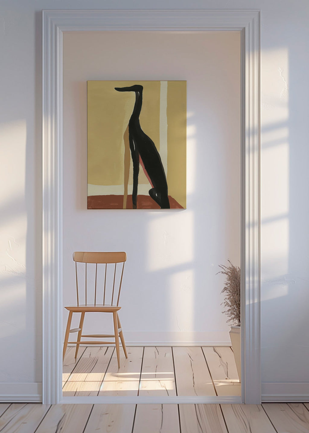 Cuadro galgo en perfil minimalista – Canvas
