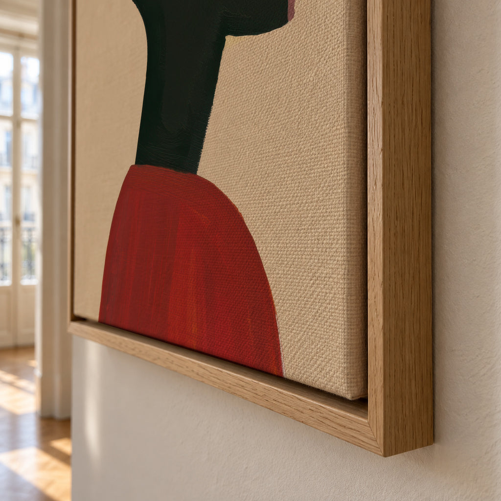 Profile in Red - Framed canvas detail