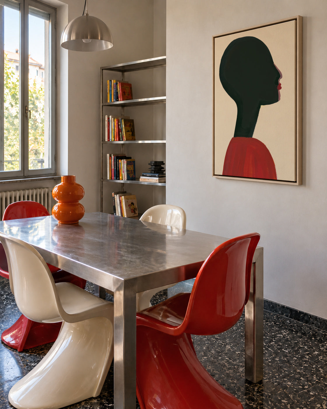 Profile in Red - Framed canvas in an interior
