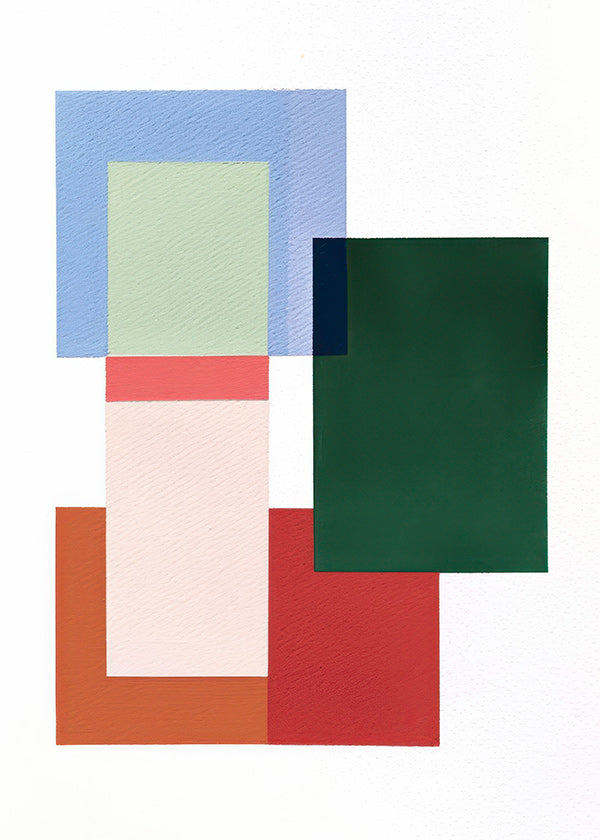 Cuadro abstracto de rectángulos superpuestos