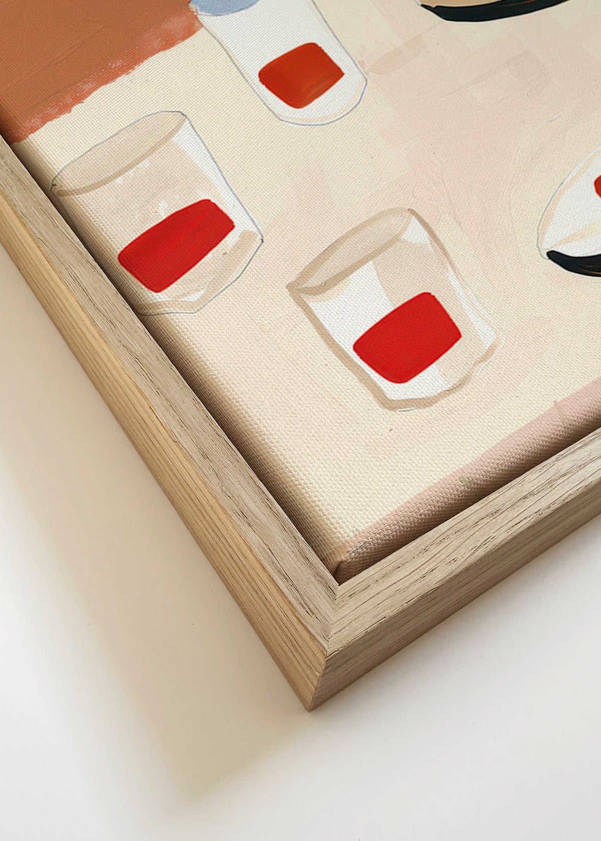 Cuadro de cocina con vasos y platos – Canvas detail