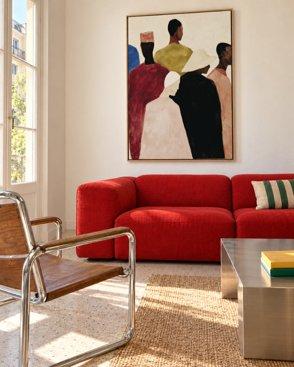 Crowded Colors I - Framed canvas in an interior