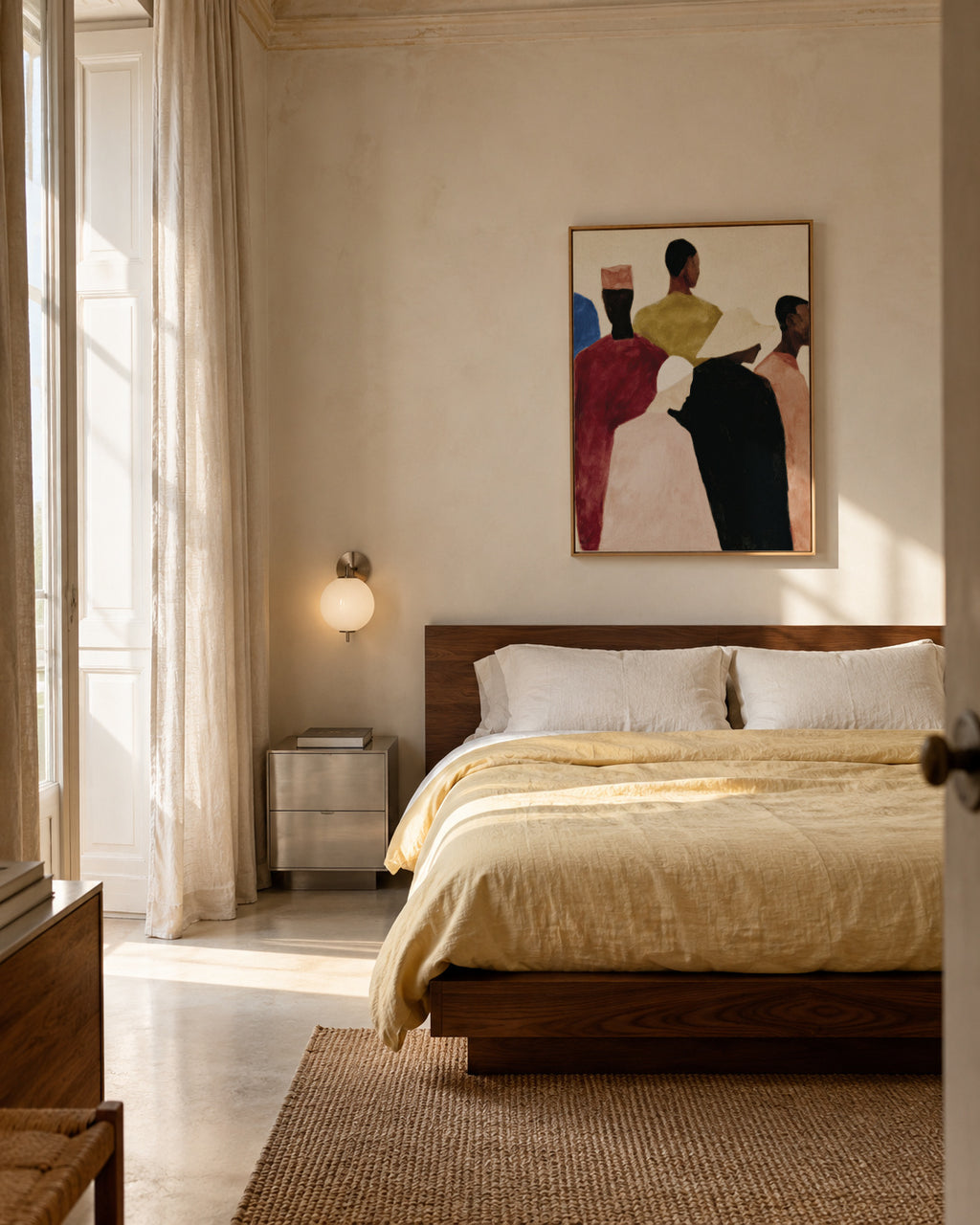Crowded Colors I - Framed canvas in an interior