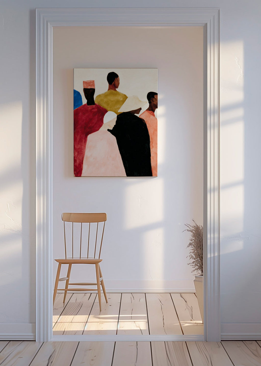 Cuadro abstracto de figuras agrupadas – Canvas