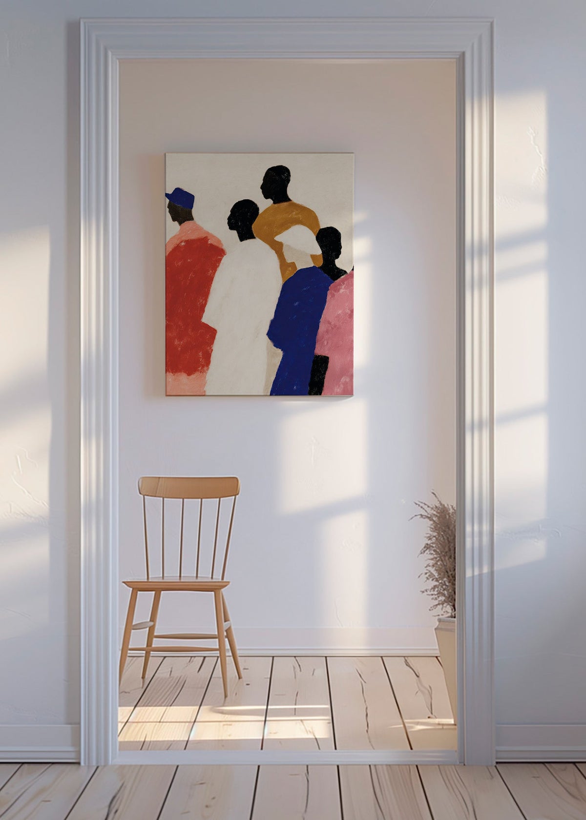 Cuadro abstracto de figuras en fila – Canvas