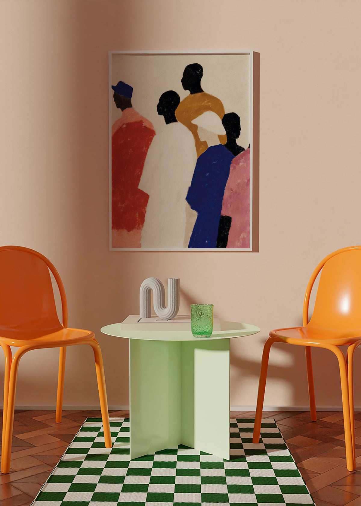 Cuadro abstracto de figuras en fila – Product1