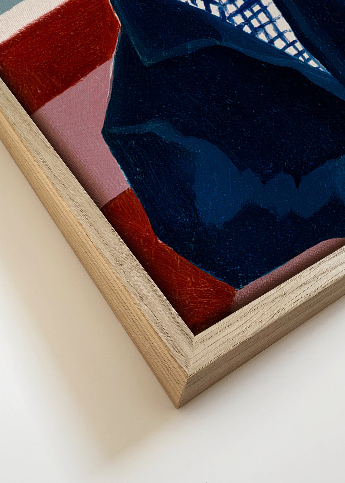 Cuadro galgo con abrigo azul – Canvas detail