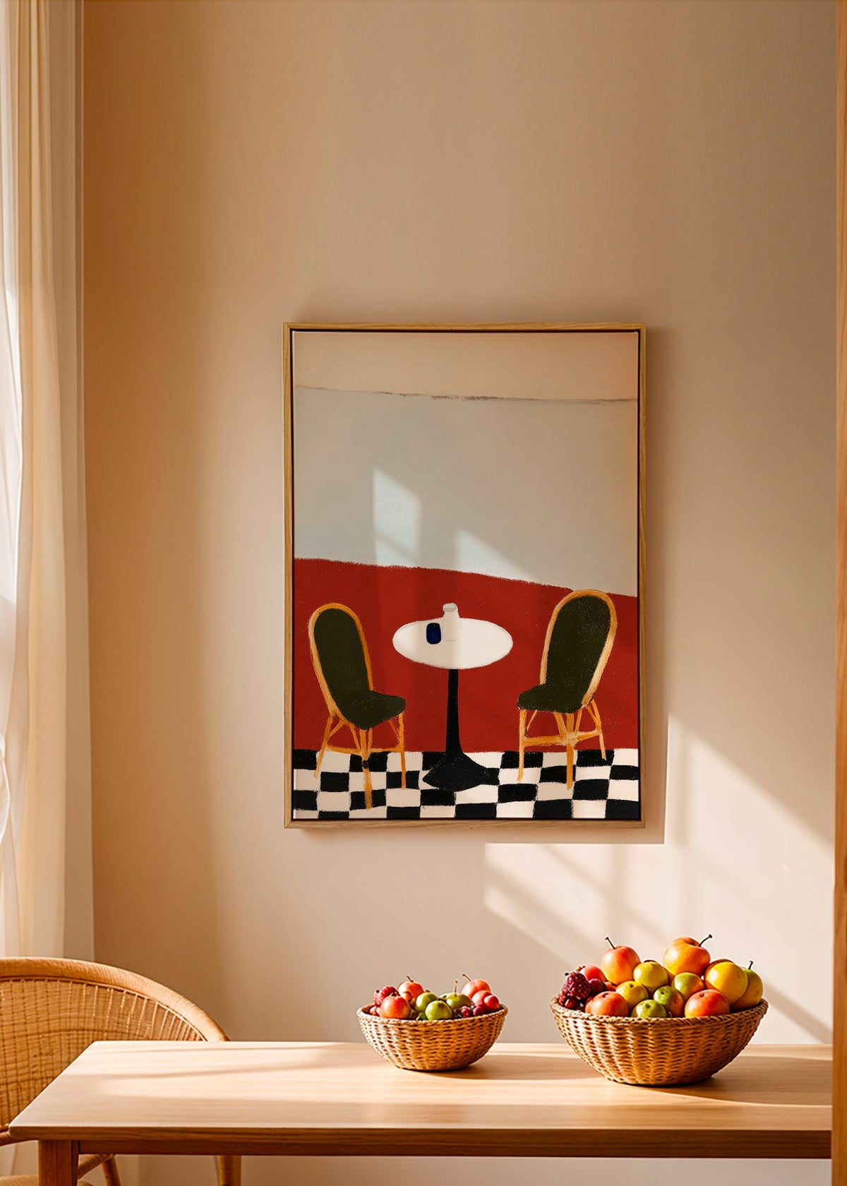 Cuadro de cocina con terraza y mesa redonda – Canvas2