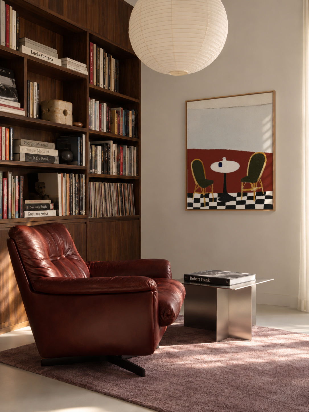 Empty Terrace - Framed canvas in an interior
