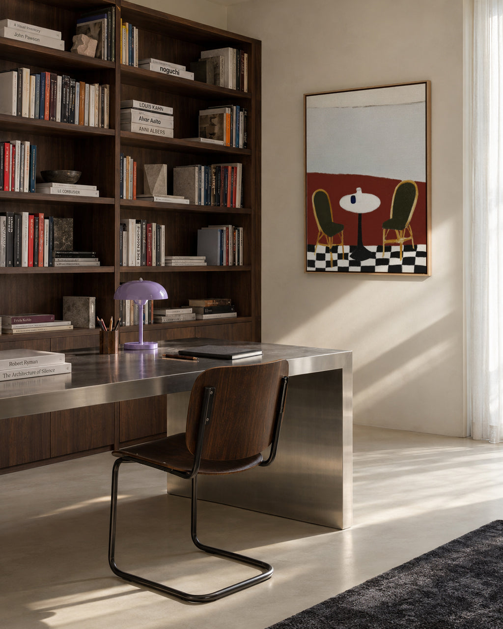 Empty Terrace - Framed canvas in an interior
