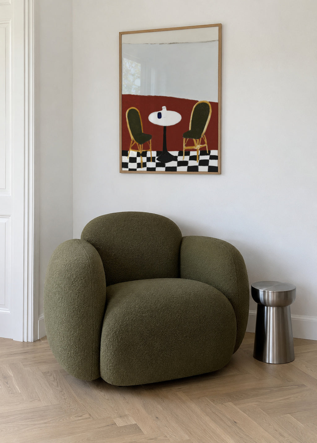 Empty Terrace - Framed poster in an interior