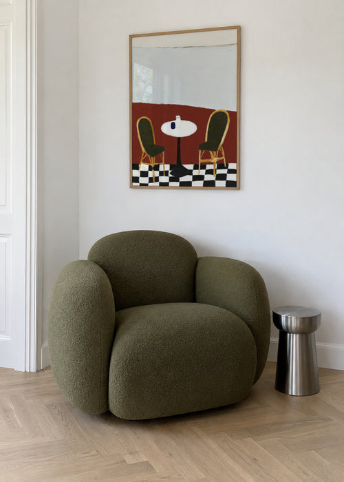 Empty Terrace - Framed poster in an interior