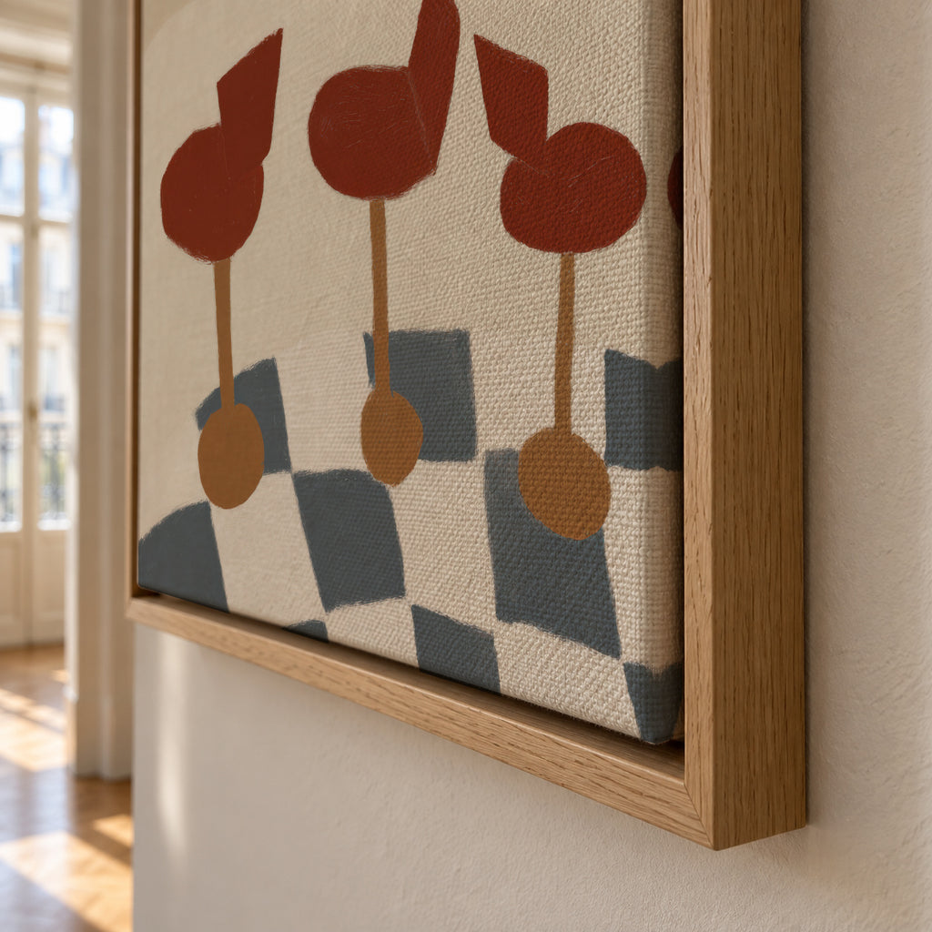 Bar Stool Pattern - Framed canvas detail