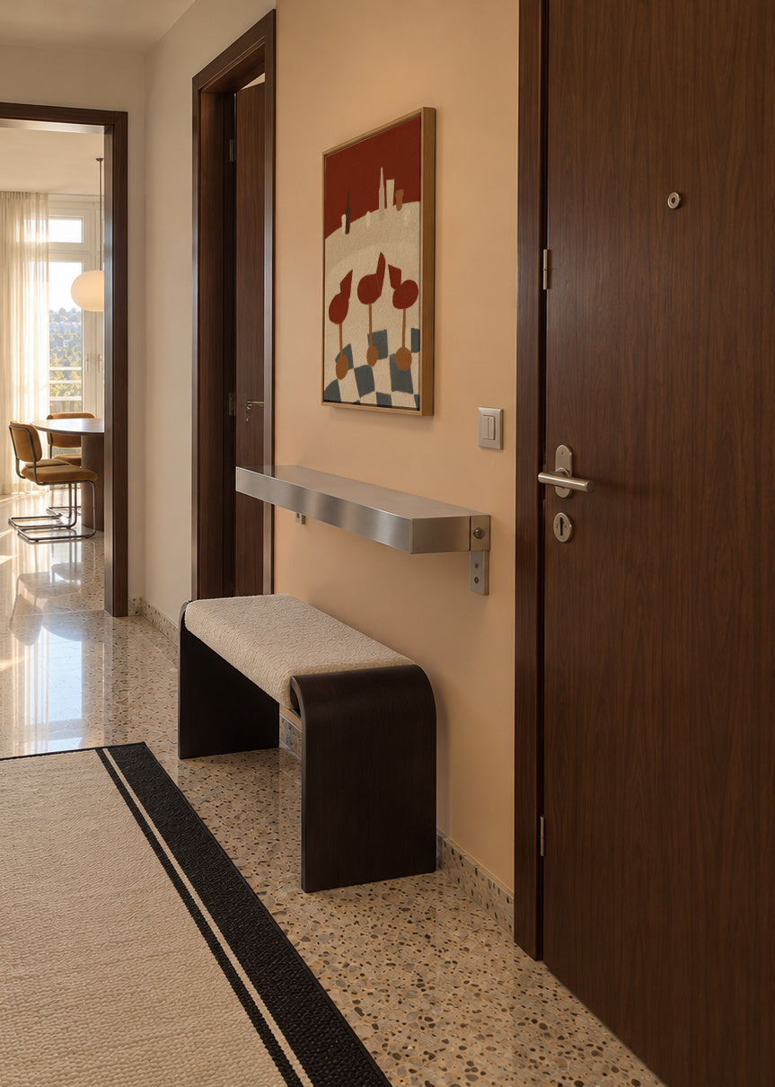 Bar Stool Pattern - Framed canvas in an interior