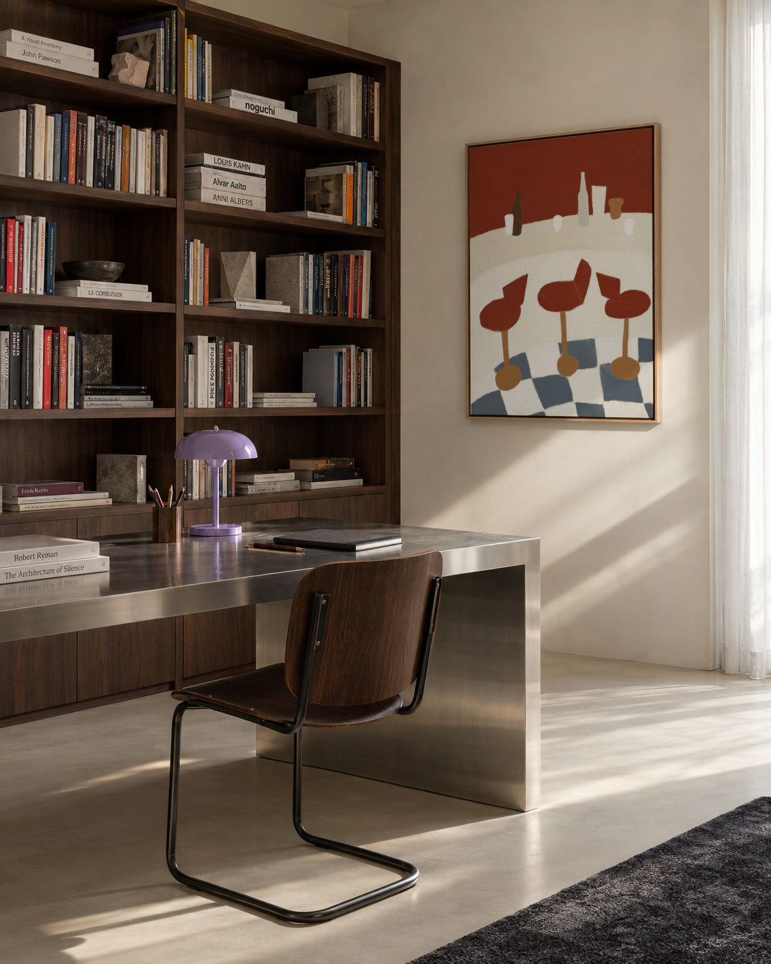 Bar Stool Pattern - Framed canvas in an interior