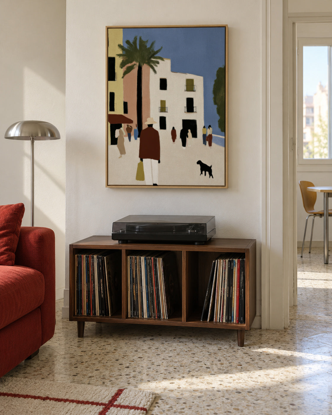 Mediterranean Walk - Framed canvas in an interior