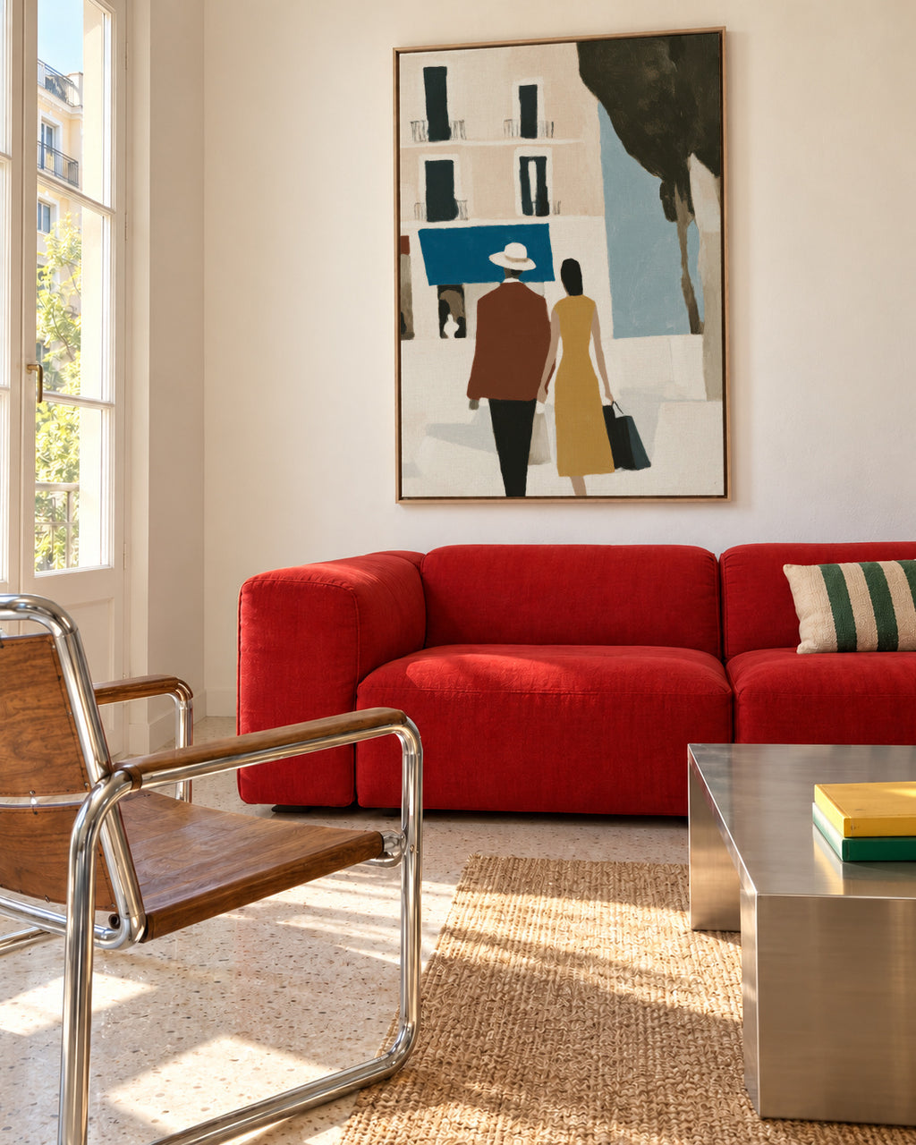 Afternoon Stroll - Framed canvas in an interior