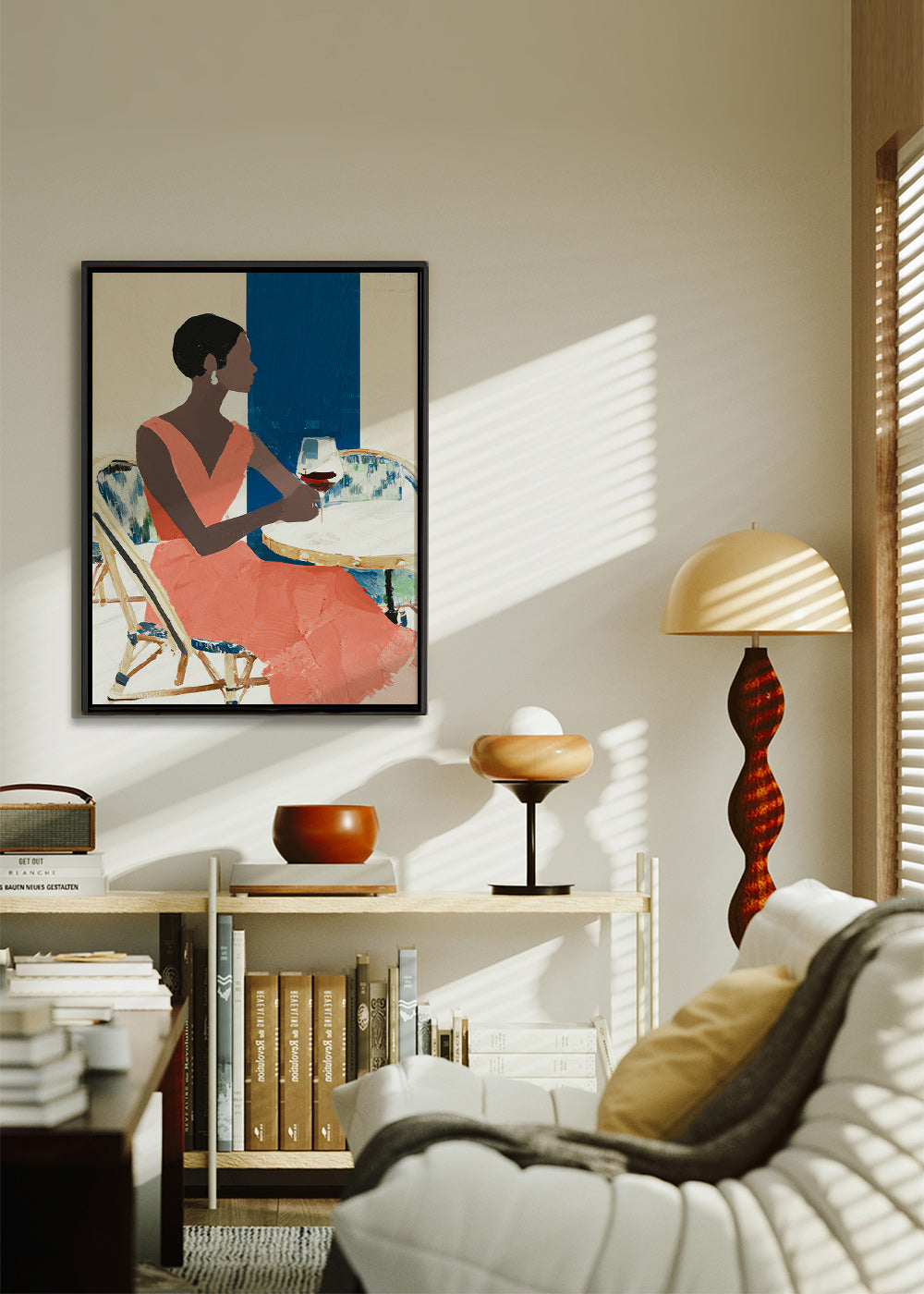 Cuadro de cocina con figura femenina y copa coral – Canvas1
