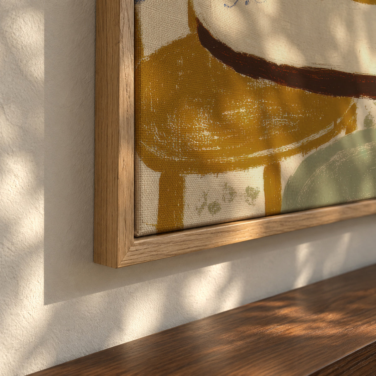 Bistro Table Still Life - Framed canvas detail