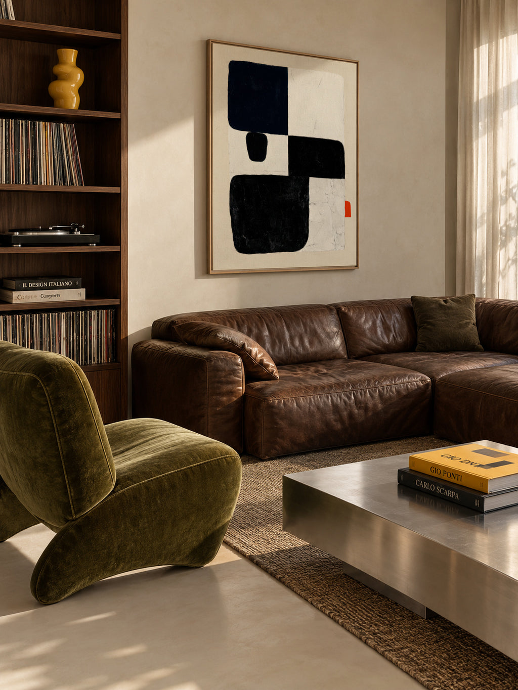 Red-Black Intersection - Framed canvas in an interior
