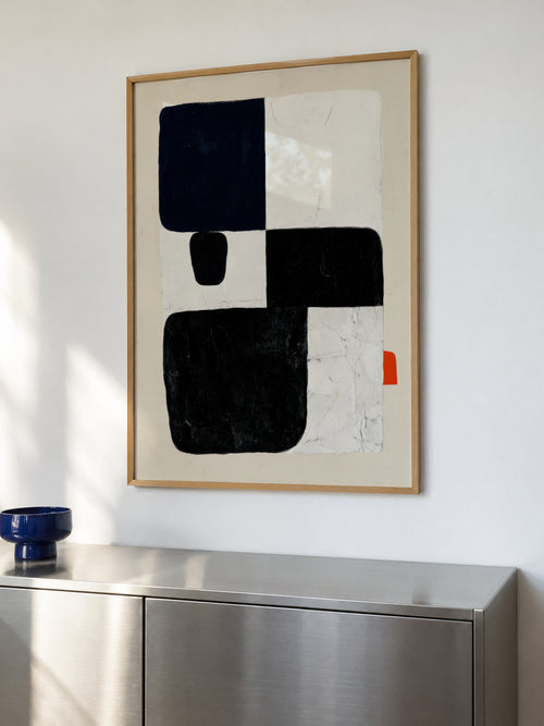Red-Black Intersection - Framed poster in an interior