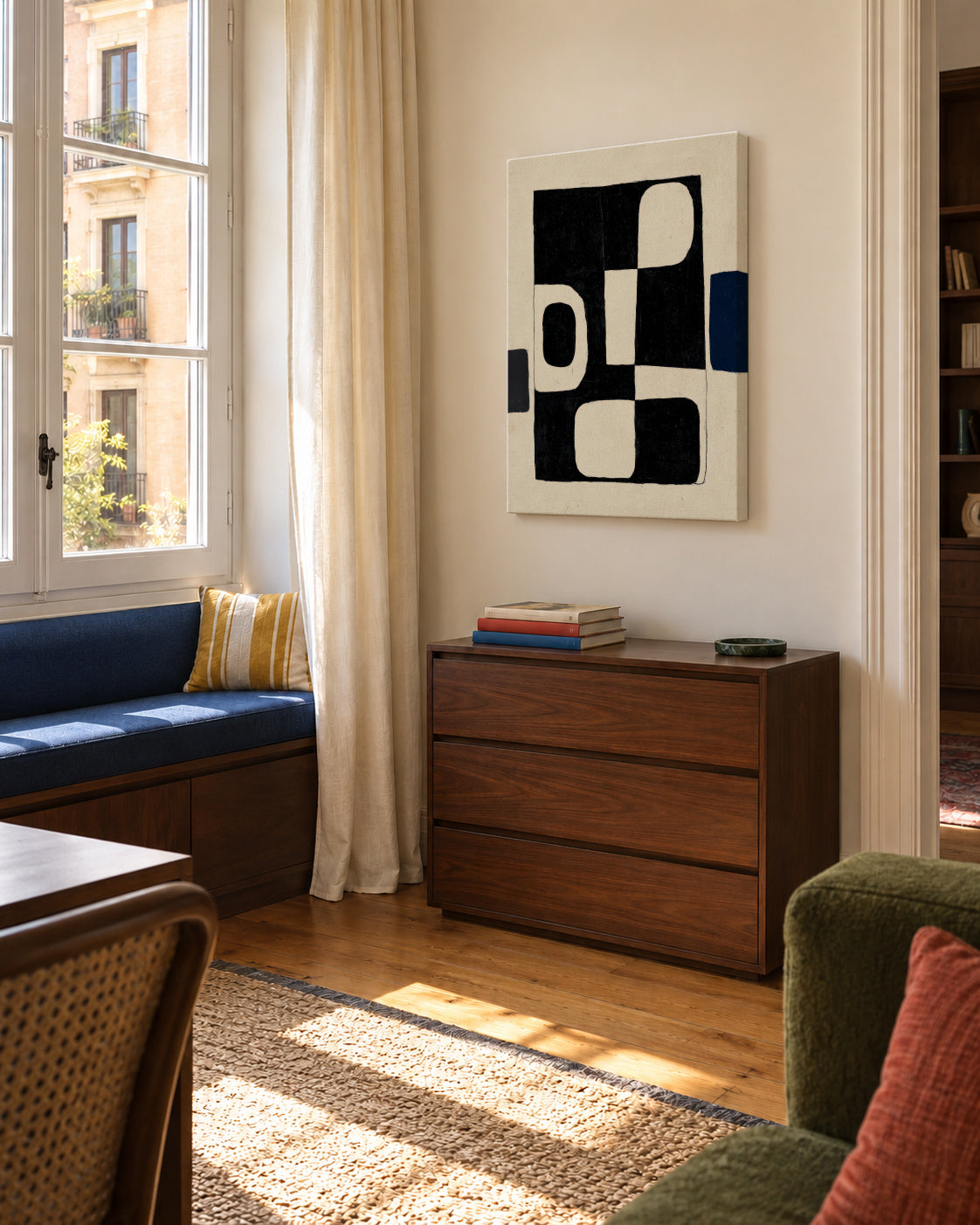Quadrant Composition - Unframed canvas in an interior