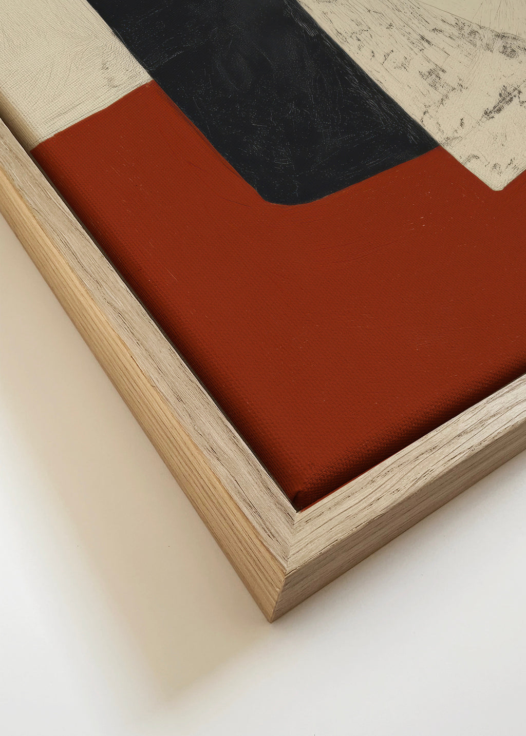 Red Wine Geometry - Framed canvas detail