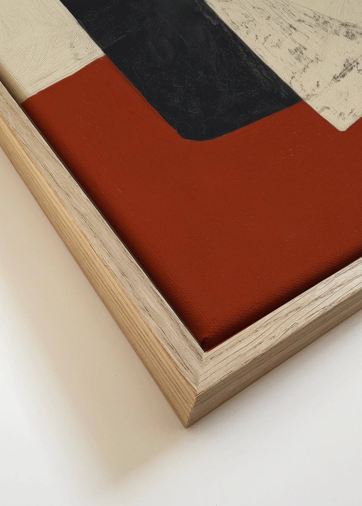 Red Wine Geometry - Framed canvas detail