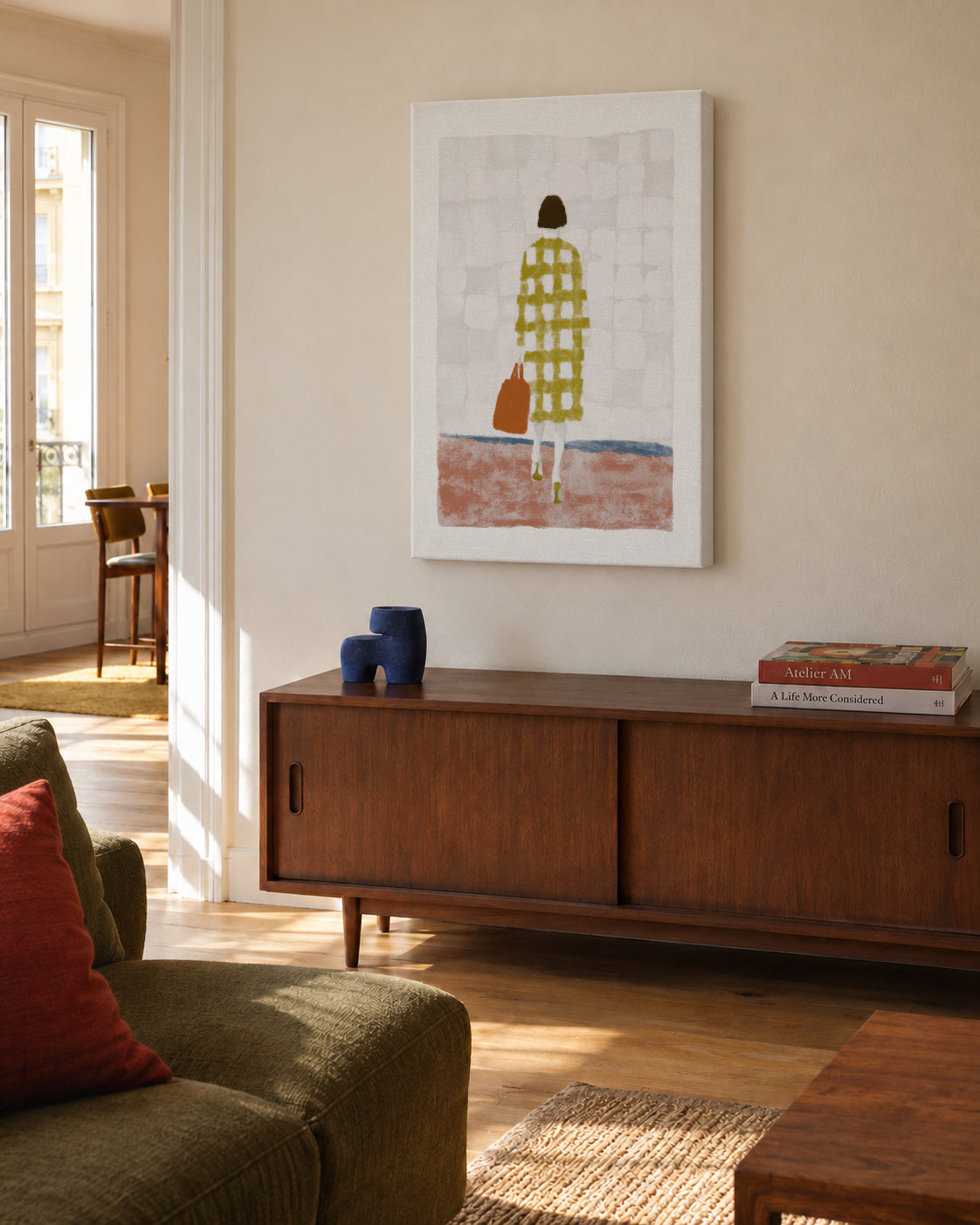 Checkered Departure - Unframed canvas in an interior